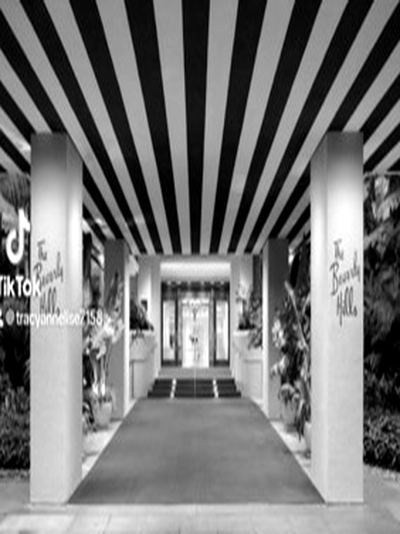 Black and white wedding reception