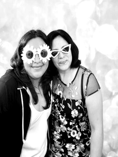 Glam black and white photobooth LA - sequin backdrop