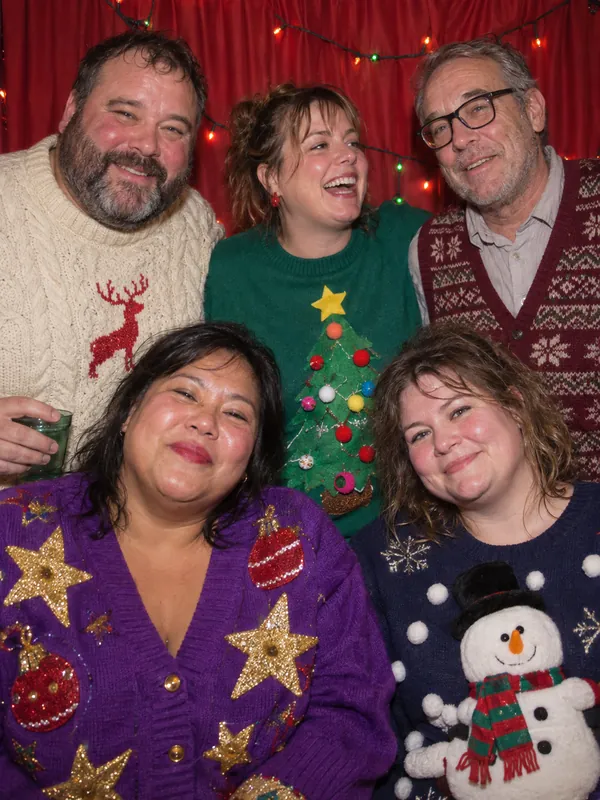 Christmas sweater party photobooth Los Angeles - friends