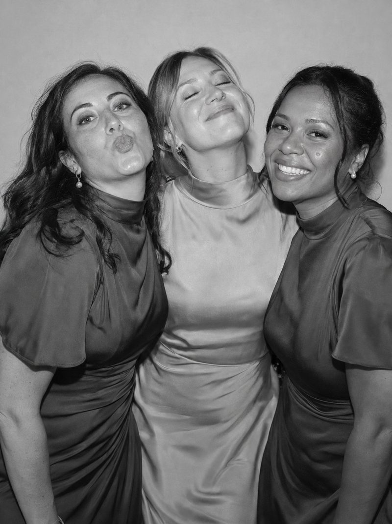 LA luxury photobooth - three wedding guests in formalwear