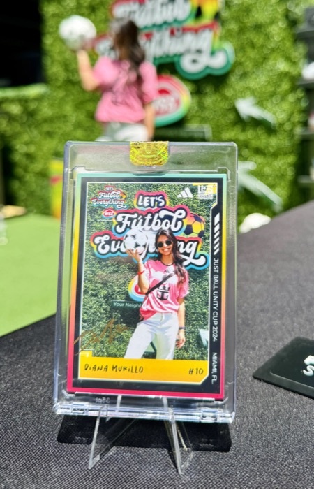 LA photobooth trading card in an acrylic keepsake case