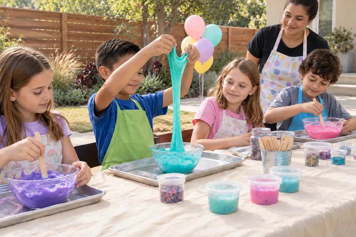 Slime party LA - kids making glitter slime